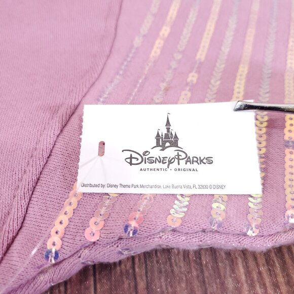 Disney Parks Disneyland Resort Spirit Jersey Size Large Sequins Iridescent Pink - Picture 10 of 16